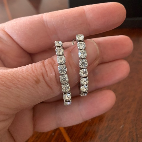 Vintage Rhinestone Earrings - Picture 2 of 11